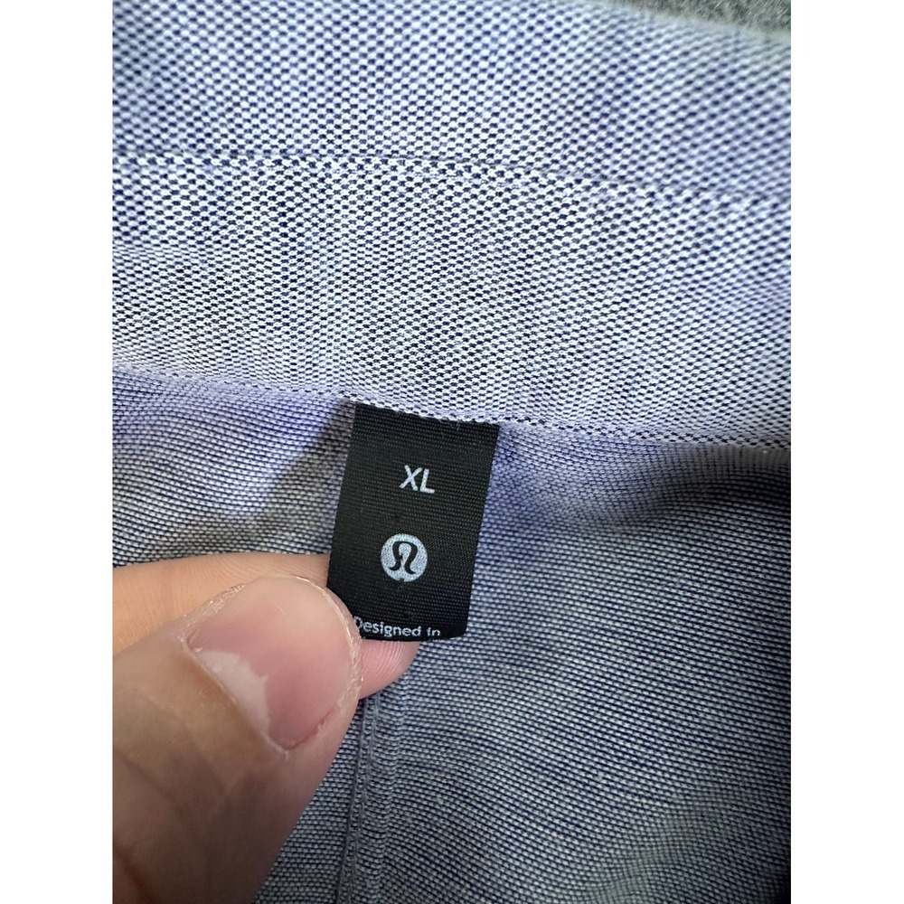 Lululemon Shirt XL Blue Commission Qwick Oxford Smart Casual Office Performance - Picture 9 of 10